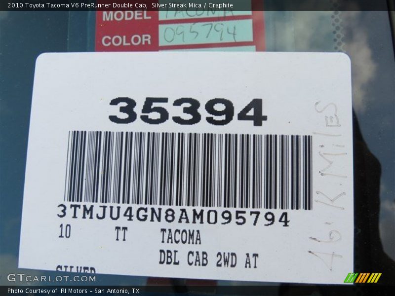 Silver Streak Mica / Graphite 2010 Toyota Tacoma V6 PreRunner Double Cab