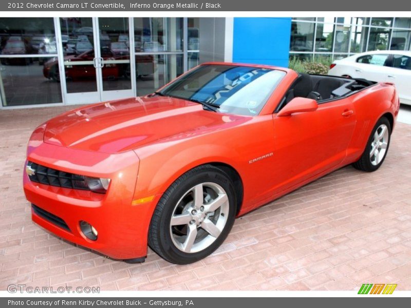 Inferno Orange Metallic / Black 2012 Chevrolet Camaro LT Convertible