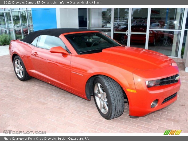 Inferno Orange Metallic / Black 2012 Chevrolet Camaro LT Convertible