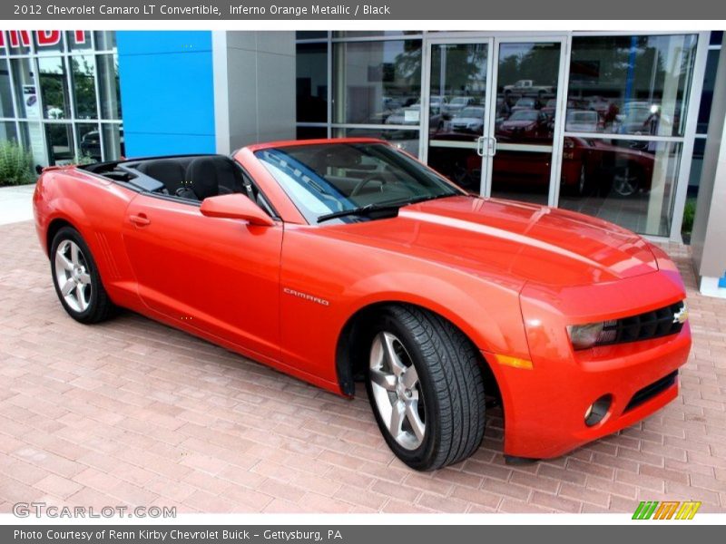 Inferno Orange Metallic / Black 2012 Chevrolet Camaro LT Convertible