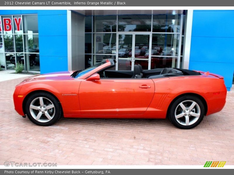 Inferno Orange Metallic / Black 2012 Chevrolet Camaro LT Convertible