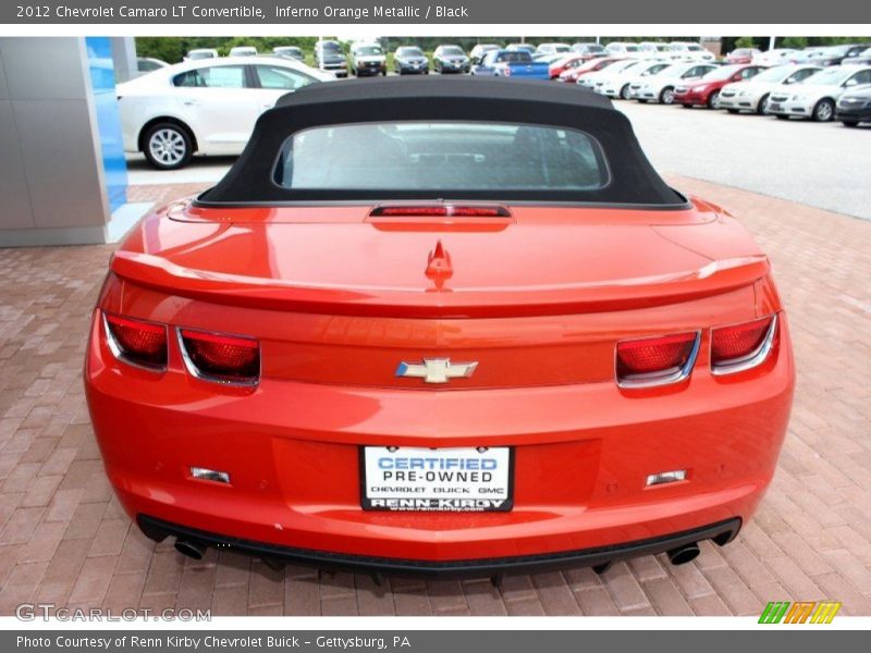 Inferno Orange Metallic / Black 2012 Chevrolet Camaro LT Convertible
