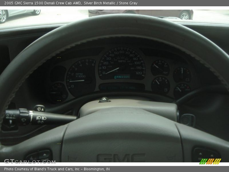Silver Birch Metallic / Stone Gray 2005 GMC Sierra 1500 Denali Crew Cab AWD