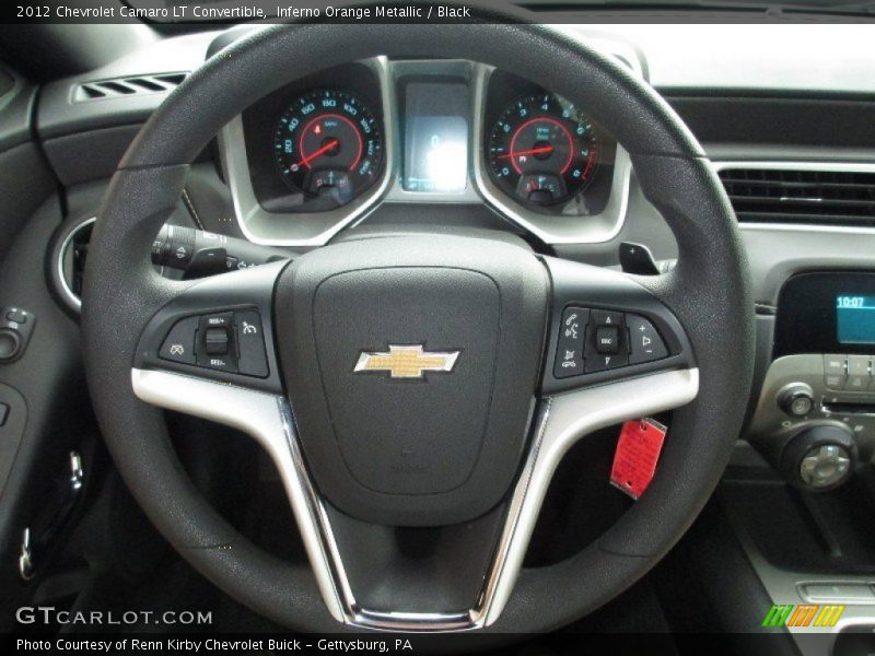 Inferno Orange Metallic / Black 2012 Chevrolet Camaro LT Convertible