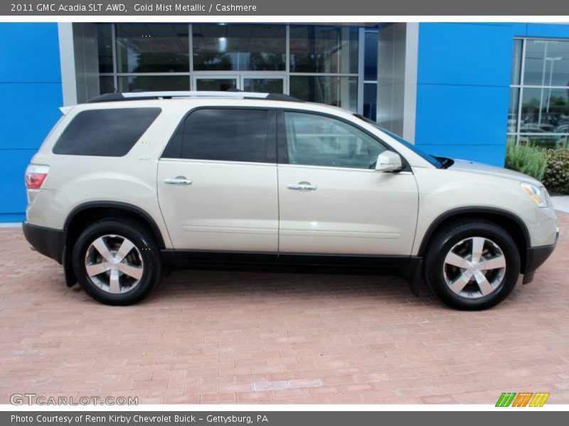 Gold Mist Metallic / Cashmere 2011 GMC Acadia SLT AWD