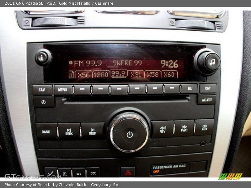 Gold Mist Metallic / Cashmere 2011 GMC Acadia SLT AWD