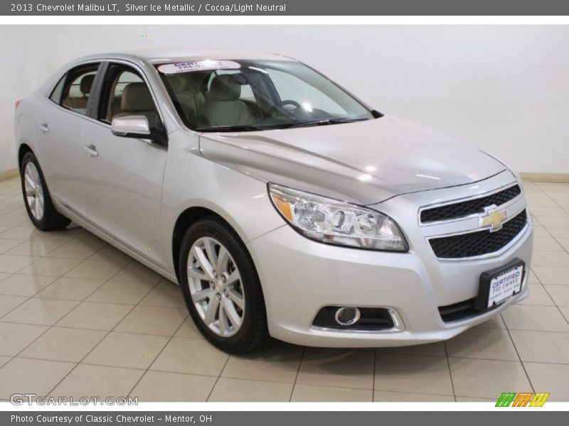 Silver Ice Metallic / Cocoa/Light Neutral 2013 Chevrolet Malibu LT