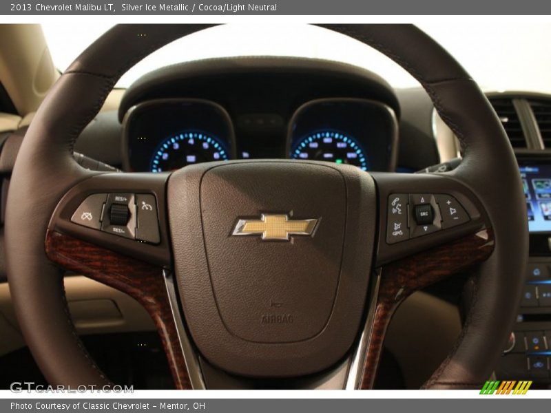 Silver Ice Metallic / Cocoa/Light Neutral 2013 Chevrolet Malibu LT