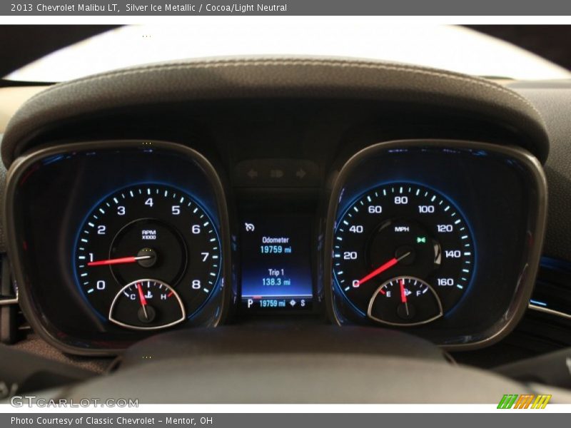 Silver Ice Metallic / Cocoa/Light Neutral 2013 Chevrolet Malibu LT