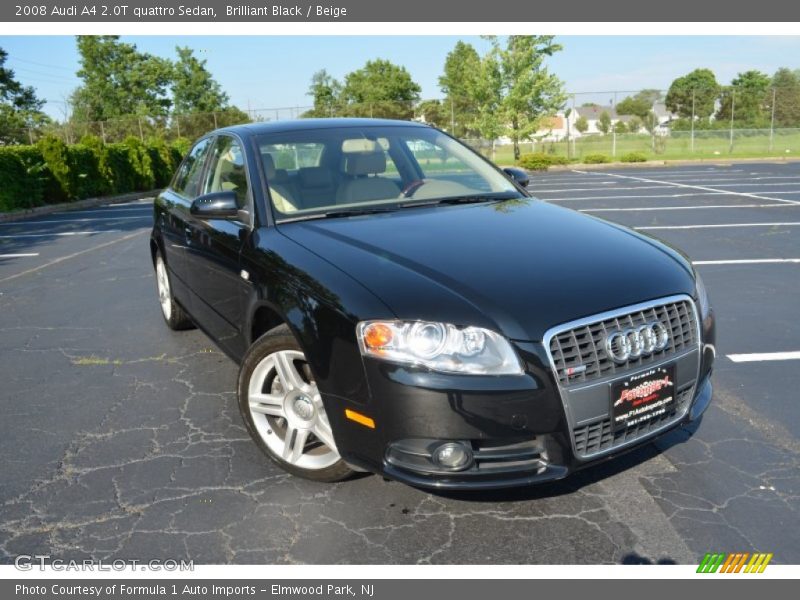 Brilliant Black / Beige 2008 Audi A4 2.0T quattro Sedan