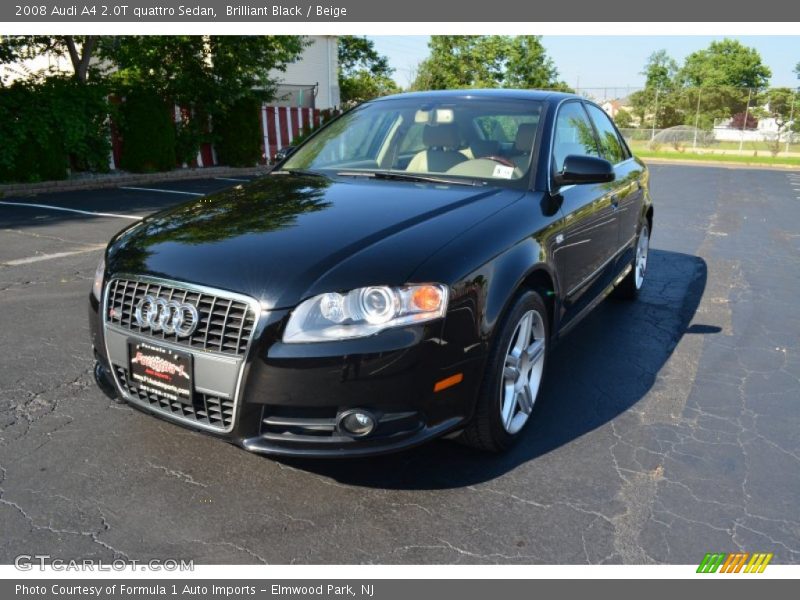 Brilliant Black / Beige 2008 Audi A4 2.0T quattro Sedan