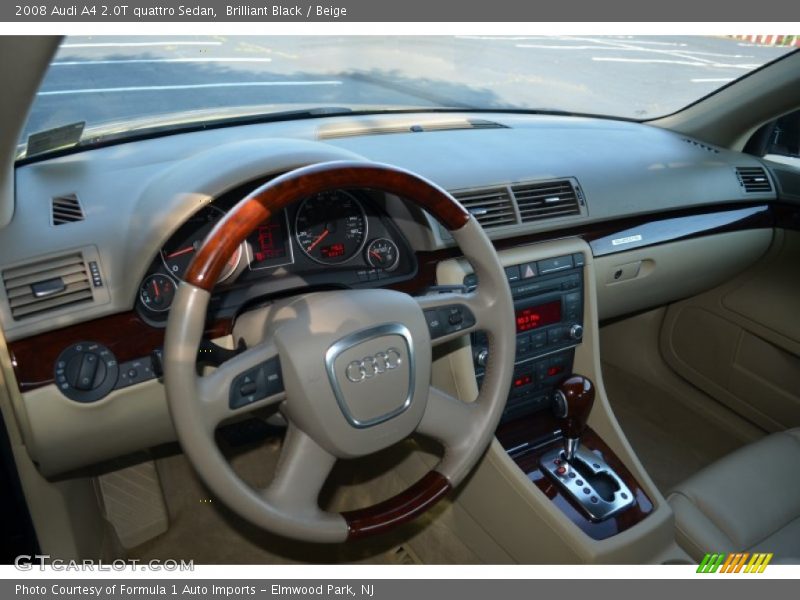Brilliant Black / Beige 2008 Audi A4 2.0T quattro Sedan