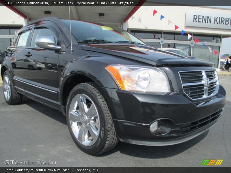 Brilliant Black Crystal Pearl / Dark Slate Gray/Red 2010 Dodge Caliber Rush