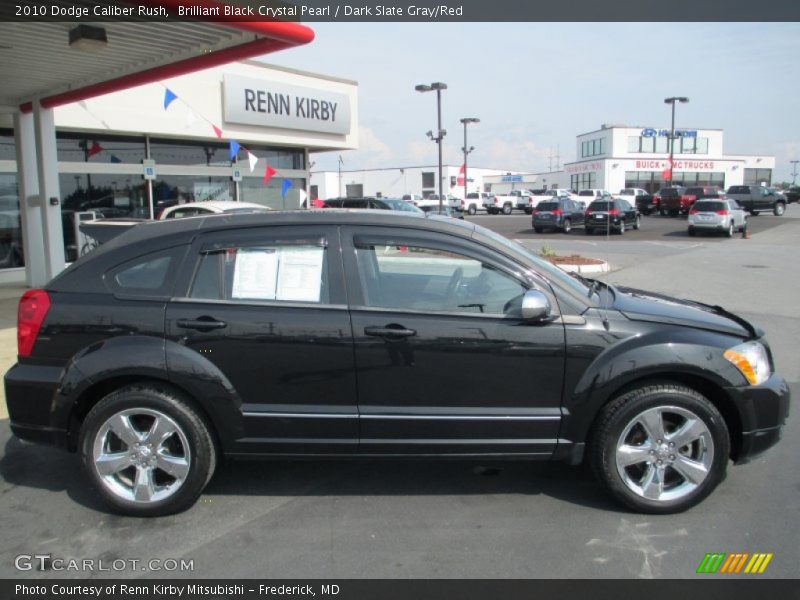 Brilliant Black Crystal Pearl / Dark Slate Gray/Red 2010 Dodge Caliber Rush