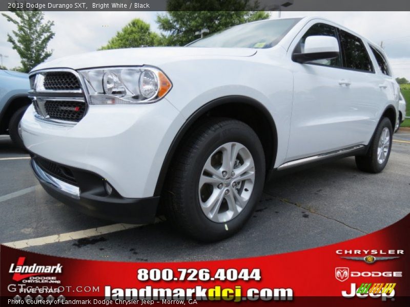 Bright White / Black 2013 Dodge Durango SXT