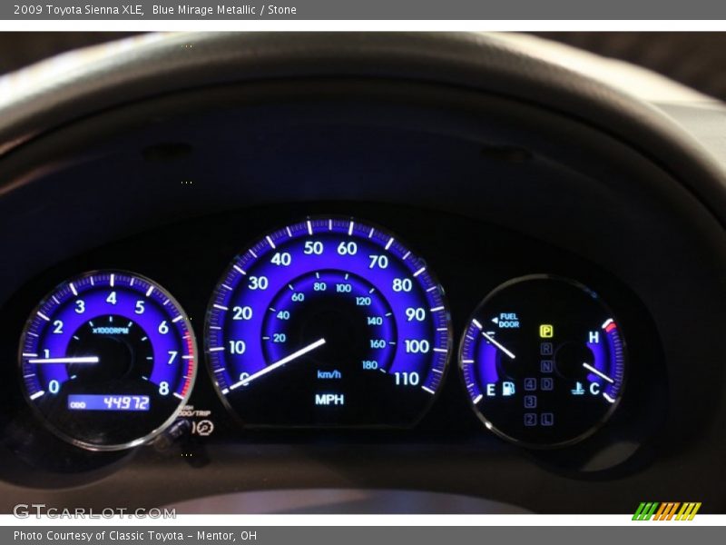 Blue Mirage Metallic / Stone 2009 Toyota Sienna XLE