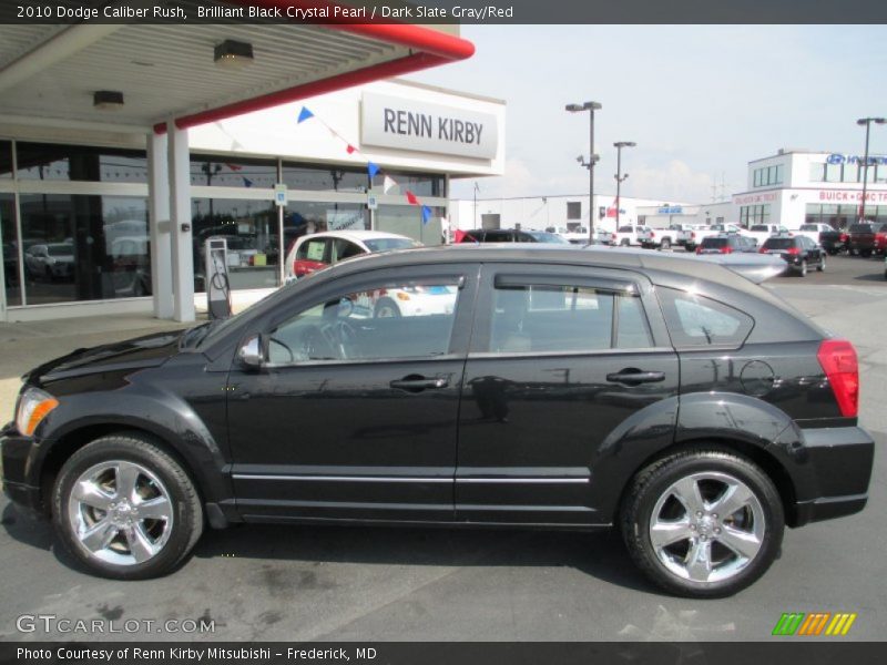 Brilliant Black Crystal Pearl / Dark Slate Gray/Red 2010 Dodge Caliber Rush