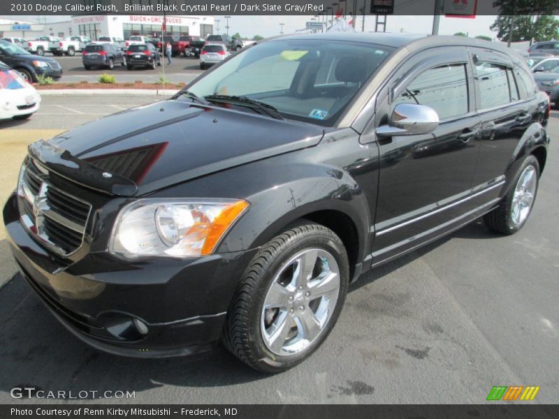Brilliant Black Crystal Pearl / Dark Slate Gray/Red 2010 Dodge Caliber Rush