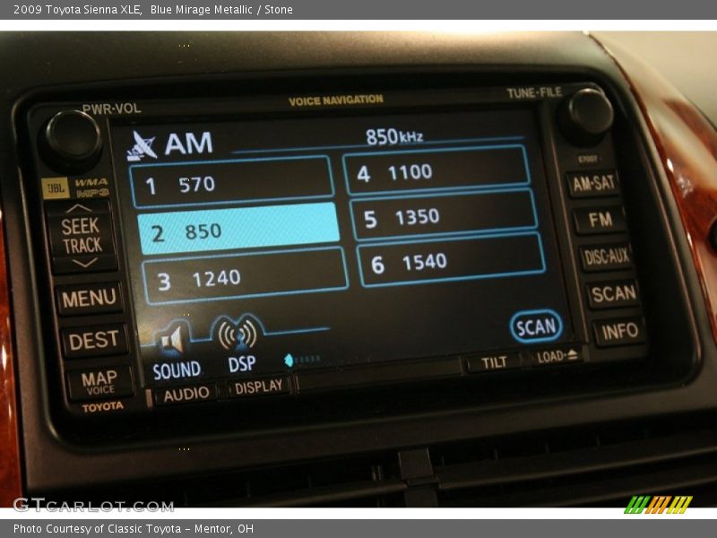 Blue Mirage Metallic / Stone 2009 Toyota Sienna XLE