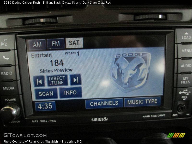 Brilliant Black Crystal Pearl / Dark Slate Gray/Red 2010 Dodge Caliber Rush