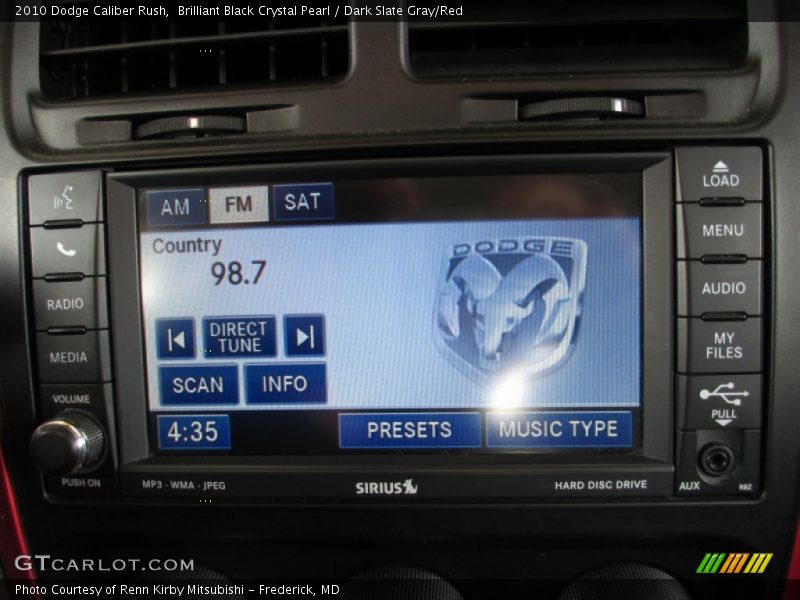 Brilliant Black Crystal Pearl / Dark Slate Gray/Red 2010 Dodge Caliber Rush
