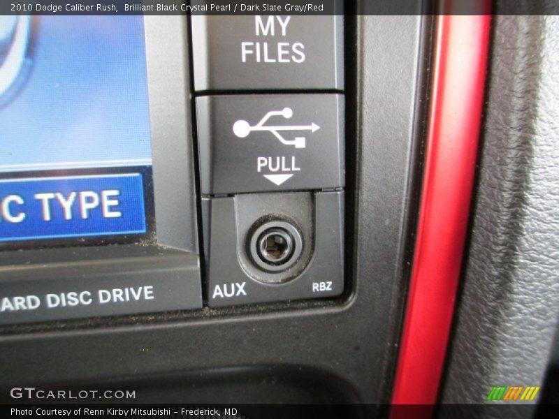 Brilliant Black Crystal Pearl / Dark Slate Gray/Red 2010 Dodge Caliber Rush