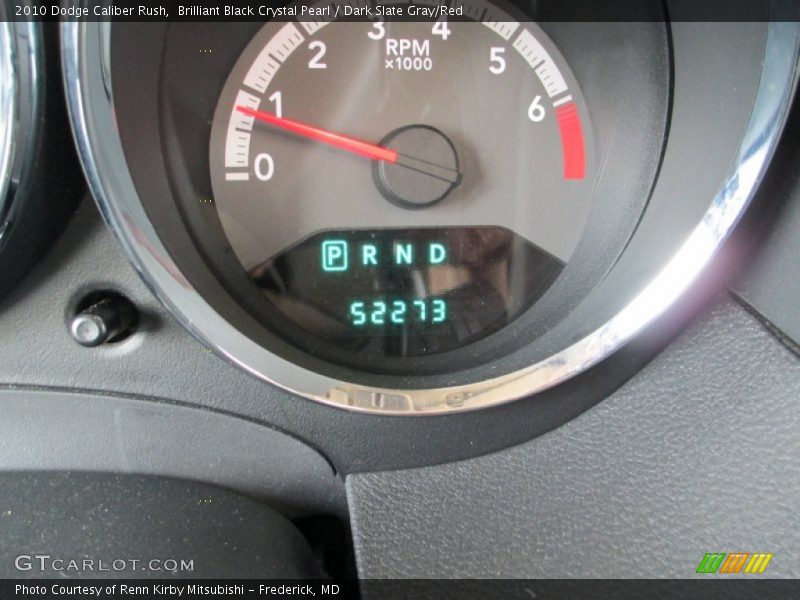 Brilliant Black Crystal Pearl / Dark Slate Gray/Red 2010 Dodge Caliber Rush