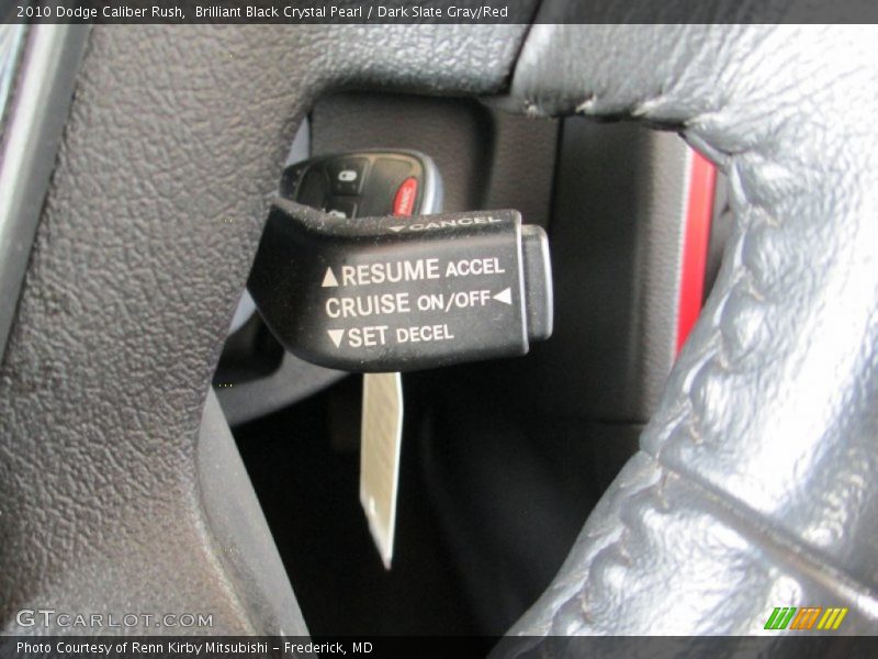 Brilliant Black Crystal Pearl / Dark Slate Gray/Red 2010 Dodge Caliber Rush