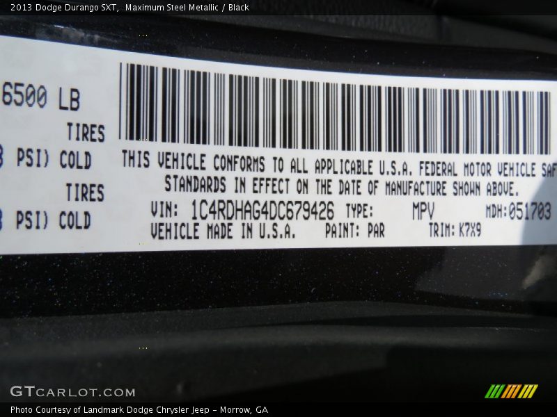 Maximum Steel Metallic / Black 2013 Dodge Durango SXT