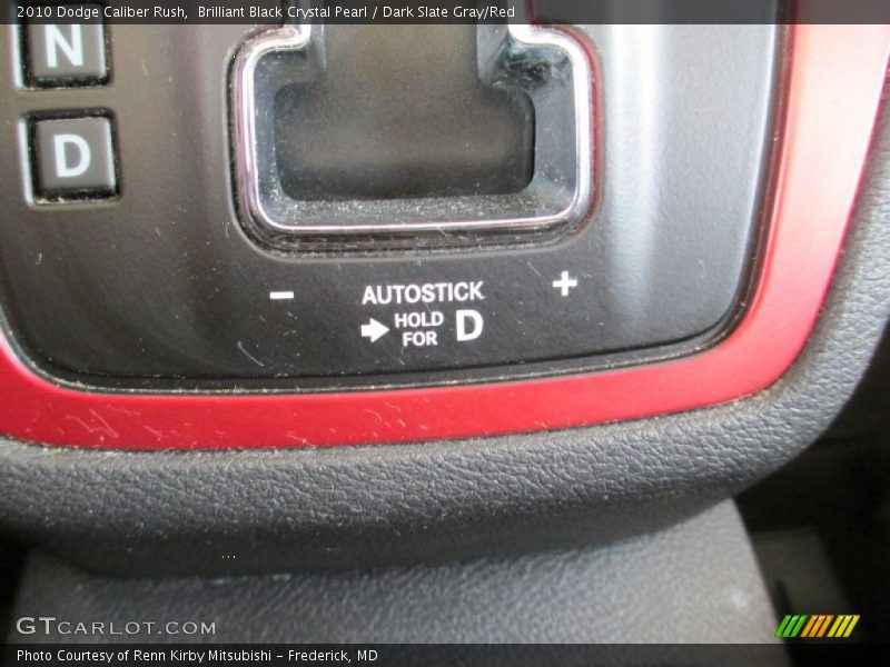 Brilliant Black Crystal Pearl / Dark Slate Gray/Red 2010 Dodge Caliber Rush