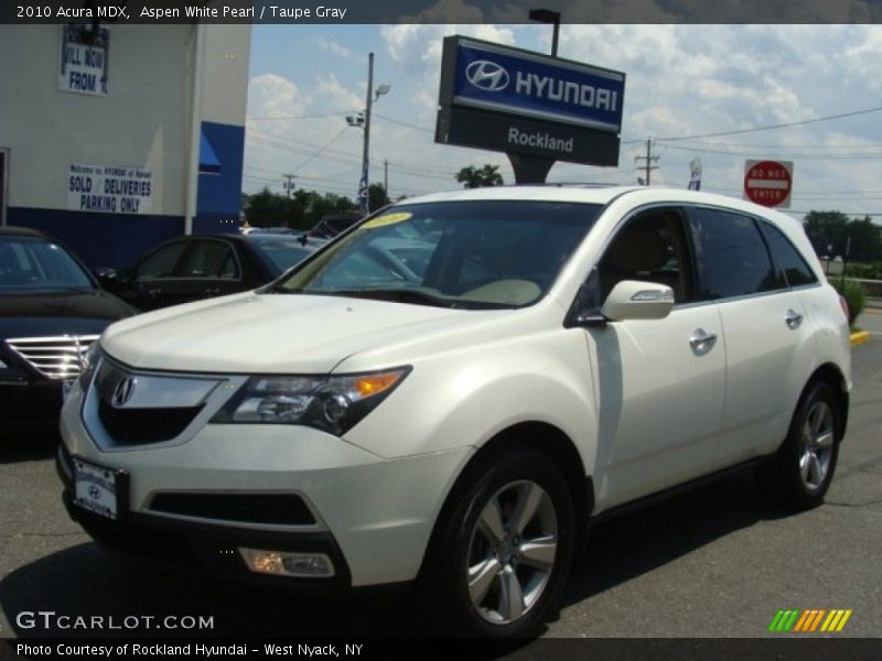 Aspen White Pearl / Taupe Gray 2010 Acura MDX