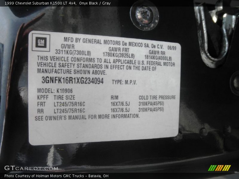 Onyx Black / Gray 1999 Chevrolet Suburban K1500 LT 4x4