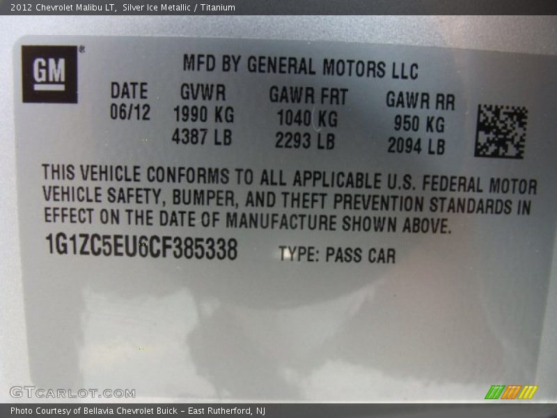 Silver Ice Metallic / Titanium 2012 Chevrolet Malibu LT