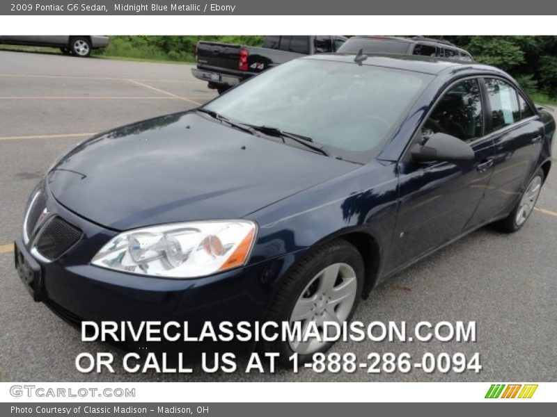 Midnight Blue Metallic / Ebony 2009 Pontiac G6 Sedan