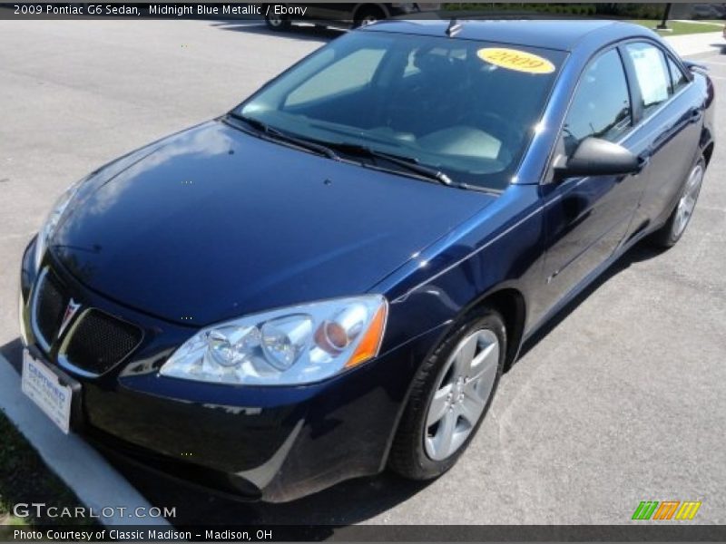 Midnight Blue Metallic / Ebony 2009 Pontiac G6 Sedan