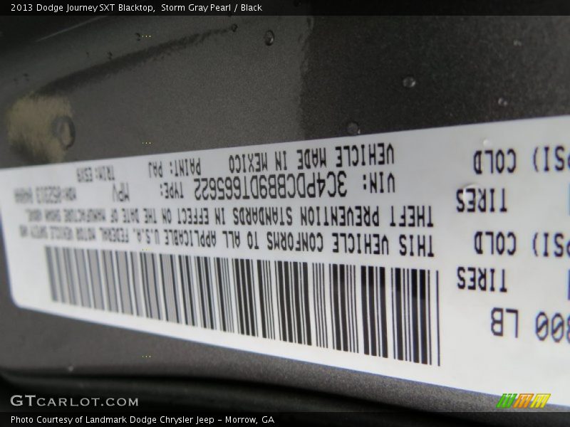 Storm Gray Pearl / Black 2013 Dodge Journey SXT Blacktop