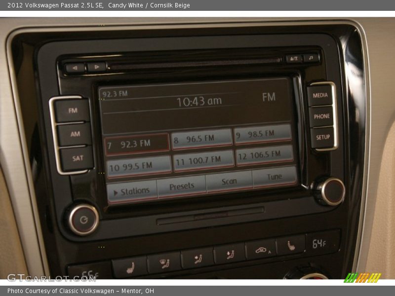 Candy White / Cornsilk Beige 2012 Volkswagen Passat 2.5L SE