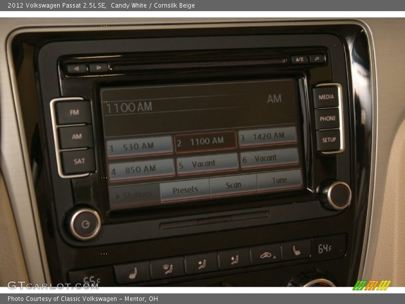 Candy White / Cornsilk Beige 2012 Volkswagen Passat 2.5L SE