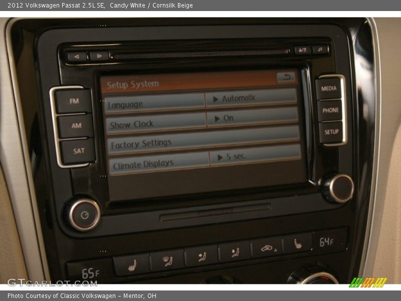 Candy White / Cornsilk Beige 2012 Volkswagen Passat 2.5L SE