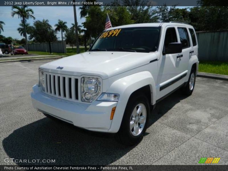 Bright White / Pastel Pebble Beige 2012 Jeep Liberty Sport