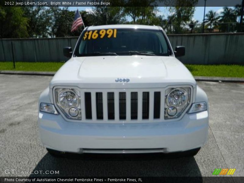 Bright White / Pastel Pebble Beige 2012 Jeep Liberty Sport