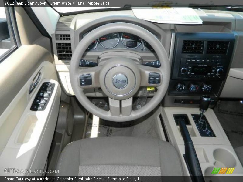 Bright White / Pastel Pebble Beige 2012 Jeep Liberty Sport