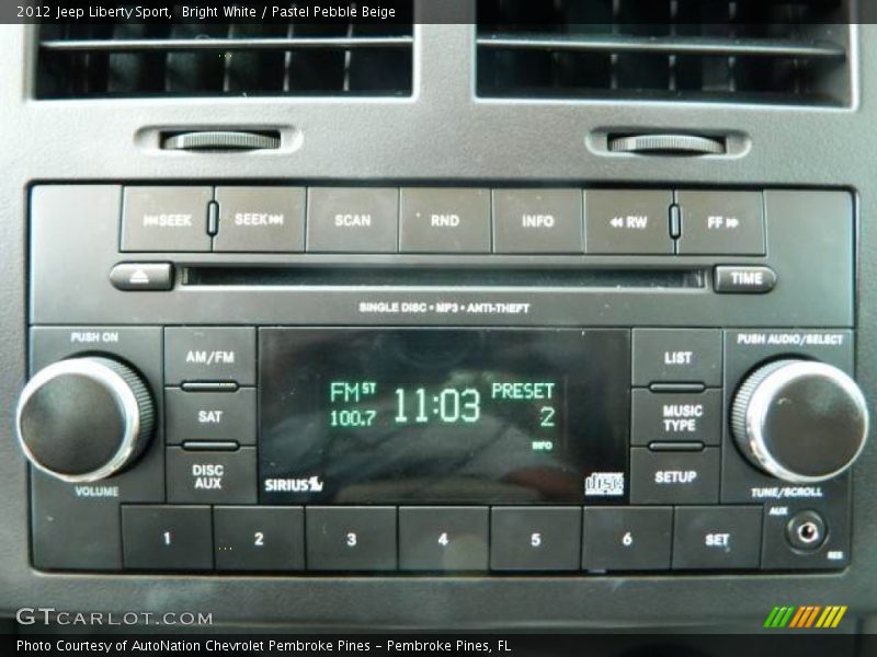 Bright White / Pastel Pebble Beige 2012 Jeep Liberty Sport