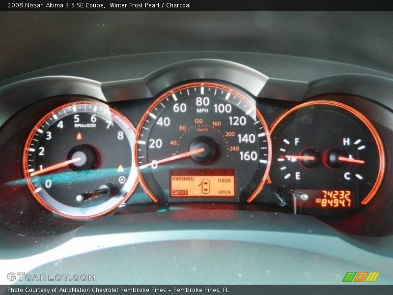 Winter Frost Pearl / Charcoal 2008 Nissan Altima 3.5 SE Coupe