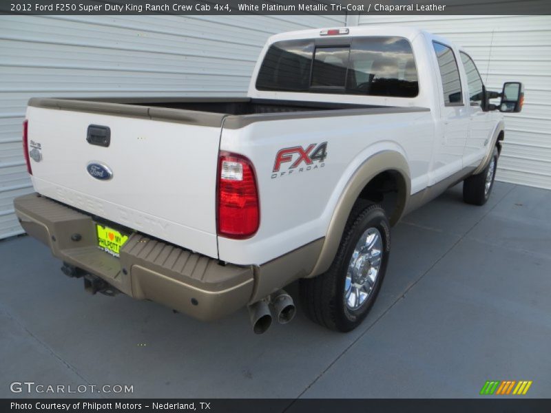 White Platinum Metallic Tri-Coat / Chaparral Leather 2012 Ford F250 Super Duty King Ranch Crew Cab 4x4