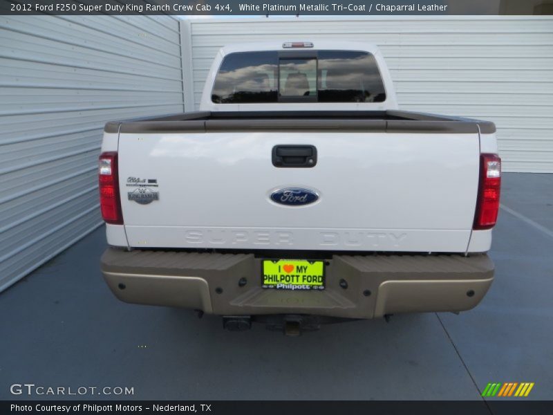 White Platinum Metallic Tri-Coat / Chaparral Leather 2012 Ford F250 Super Duty King Ranch Crew Cab 4x4