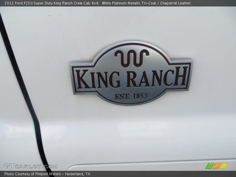 White Platinum Metallic Tri-Coat / Chaparral Leather 2012 Ford F250 Super Duty King Ranch Crew Cab 4x4