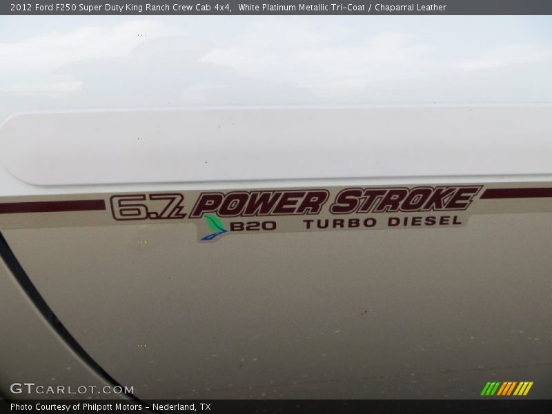 White Platinum Metallic Tri-Coat / Chaparral Leather 2012 Ford F250 Super Duty King Ranch Crew Cab 4x4