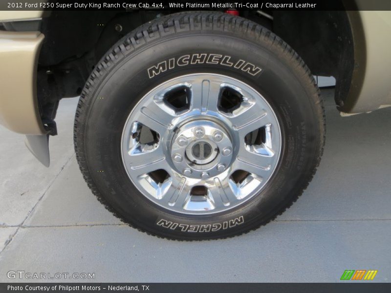White Platinum Metallic Tri-Coat / Chaparral Leather 2012 Ford F250 Super Duty King Ranch Crew Cab 4x4