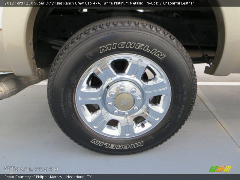 White Platinum Metallic Tri-Coat / Chaparral Leather 2012 Ford F250 Super Duty King Ranch Crew Cab 4x4